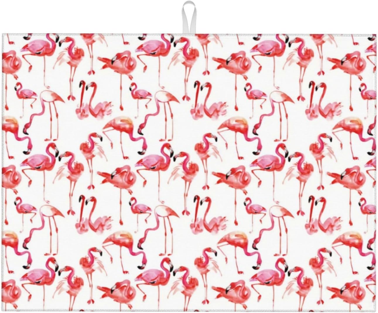 Cute Pink Flamingo Dish Drying Mat For Kitchen Counter, Super Absorbent Microfiber Dish Drying Pad, Kitchen Gadgets For Easy Clean Multi-Use Large 18"x24"