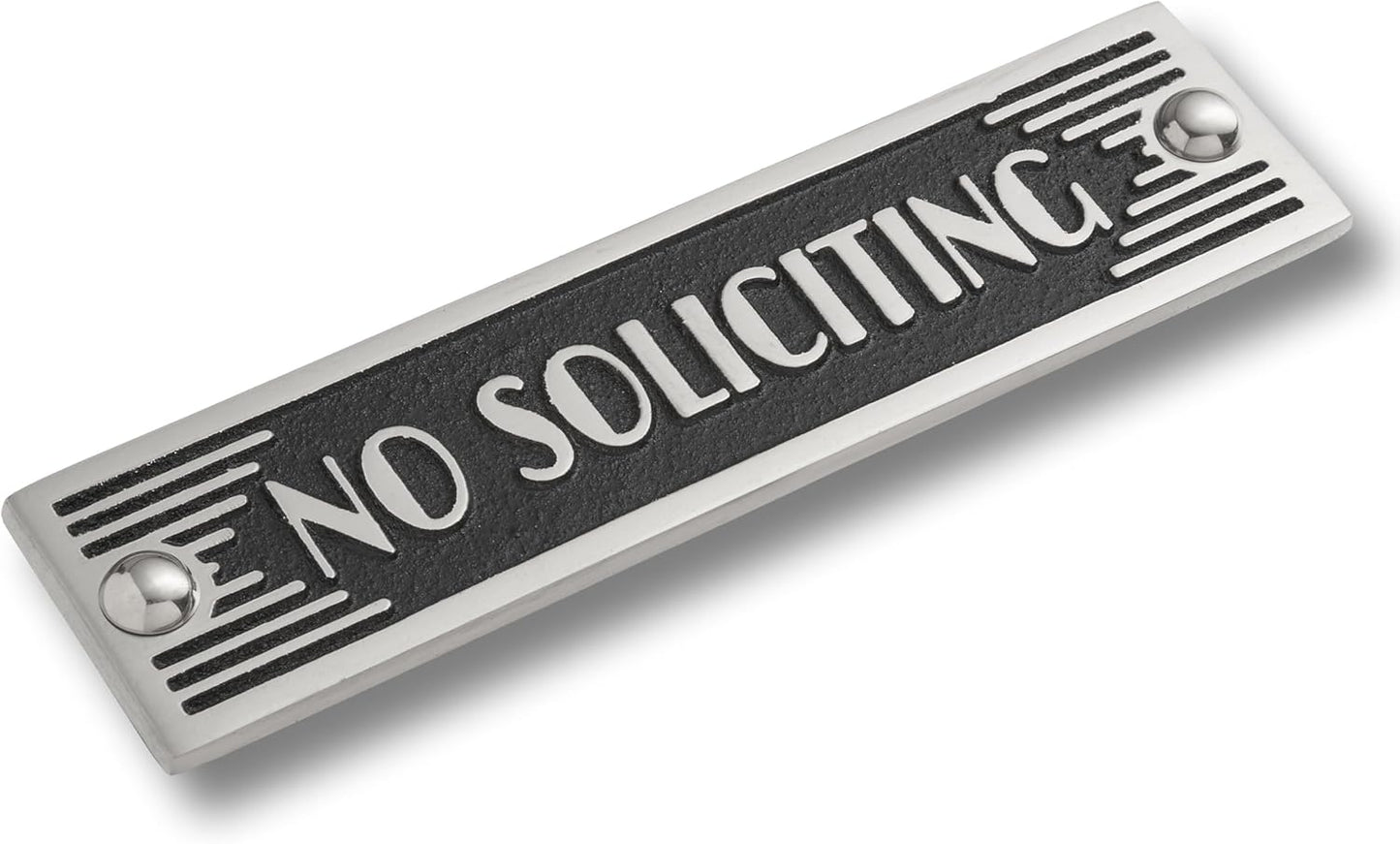 The Metal Foundry No Soliciting Metal Door Sign. Art Deco Style Home Décor Accessories Door Or Wall Aluminium Plaque. Handmade In England.