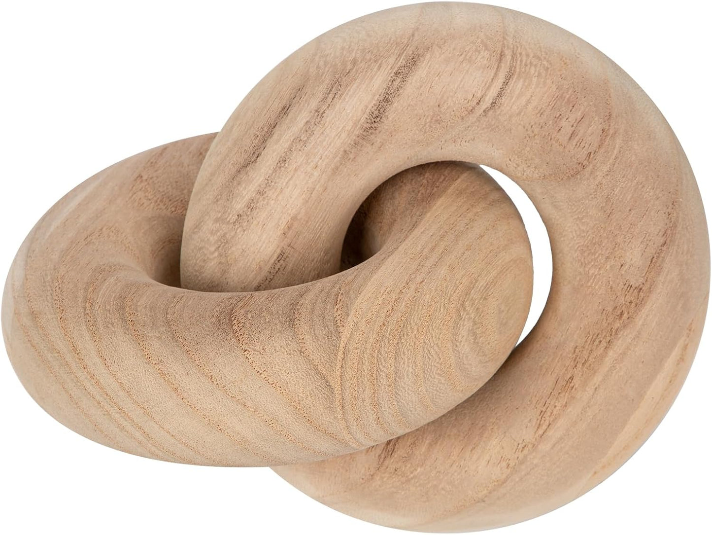 Table Decor Handcrafted Wooden Knot Sculpture Decor – Modern Nordic Style Decorative Accent for Home, Office, Shelf, and Console Table – Natural Oak Finish, 7"x4.7"