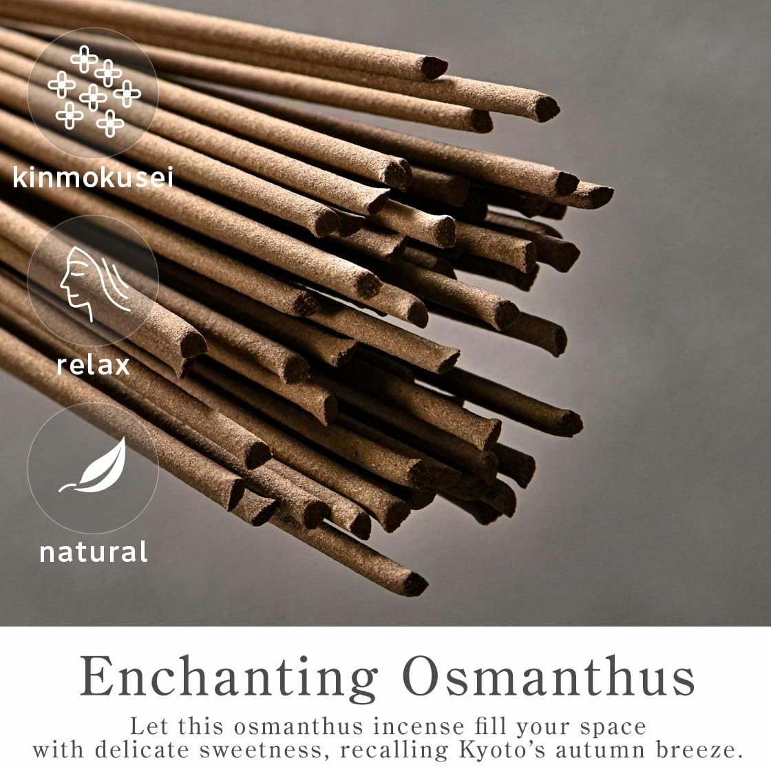 Kyoto Osmanthus Incense Sticks - Japanese Temple Aroma, Ideal for Relaxation & Meditation, Approx. 60 Sticks (0.044 Pounds) - Premium Quality Incense for Spiritual & Home Use Nagomikobo