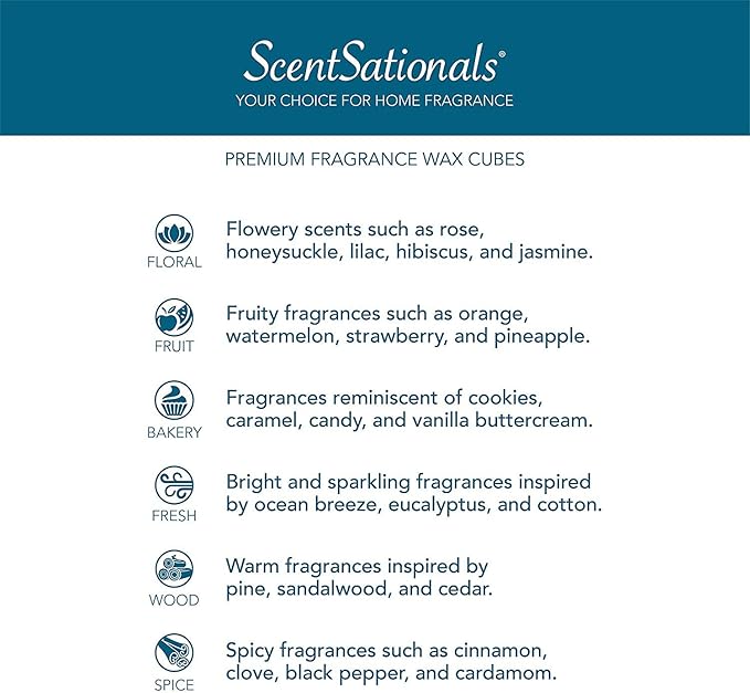 Scentsationals Scented Wax Cubes - Vanilla Bean - Fragrance Wax Melts Pack, Electric Home Warmer Tart, Wickless Candle Bar Air Freshener, Spa Aroma Decor Gift - 10oz (24-Cubes)