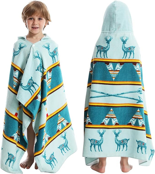 Kids Bath Towels, Kids Towel Girls Boys Hooded Beach,Bathroom,Pool Swim Towels 30 × 50 INCH Large Size Ultra Absorbent Cute Cartoon Animal Full Vitality 100% Cotton Wearable Wrap for Child