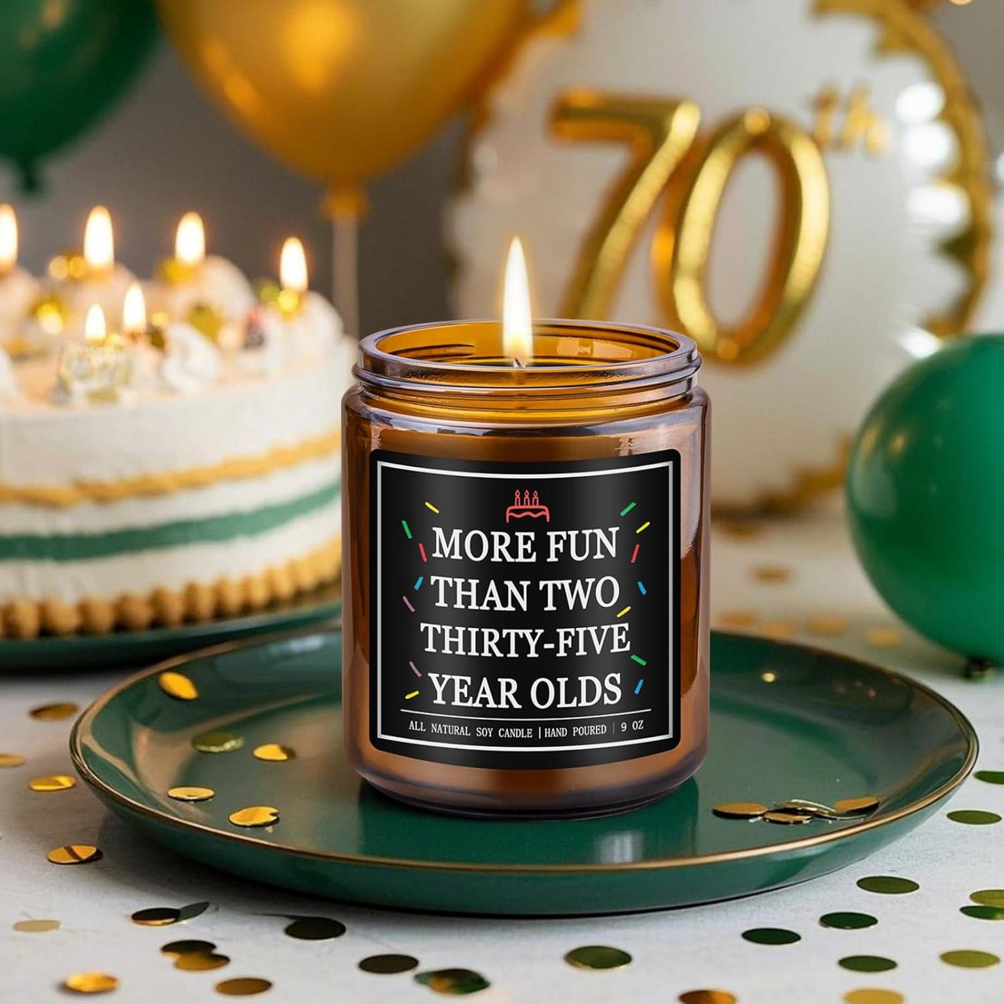 Homsolver 70th Birthday Gifts for Men Women, 9OZ Lavender Scent 1955 70th Birthday Candle for Him Her, Mom, Dad, Brother, Sister, Happy Birthday Decorations Candles with 50+ Hours Burn Time, Handmade