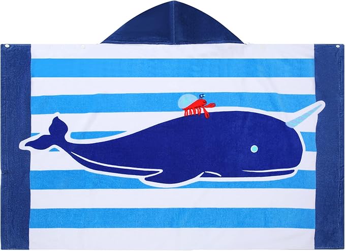 Kids Bath Towels, Kids Towel Girls Boys Hooded Beach,Bathroom,Pool Swim Towels 30 × 50 INCH Large Size Ultra Absorbent Cute Cartoon Animal Full Vitality 100% Cotton Wearable Wrap for Child