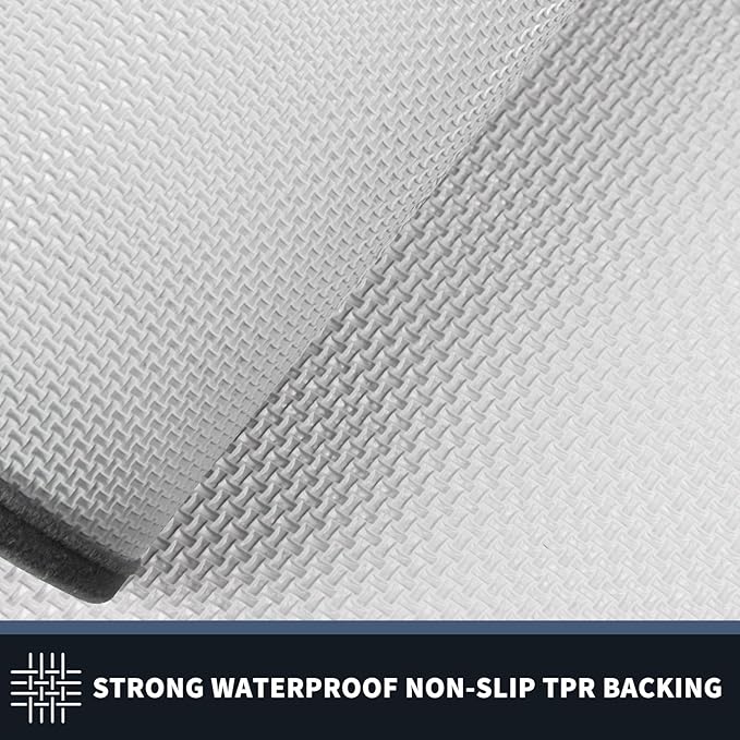 PURRUGS Dirt Trapping Door Mat 24" x 70", Non-Slip/Skid Machine Washable Entryway Rug, Shoes Scraper, Area Rug, Super Absorbent Welcome Mat for Muddy Wet Shoes and Paws, Light Grey & Dark Grey