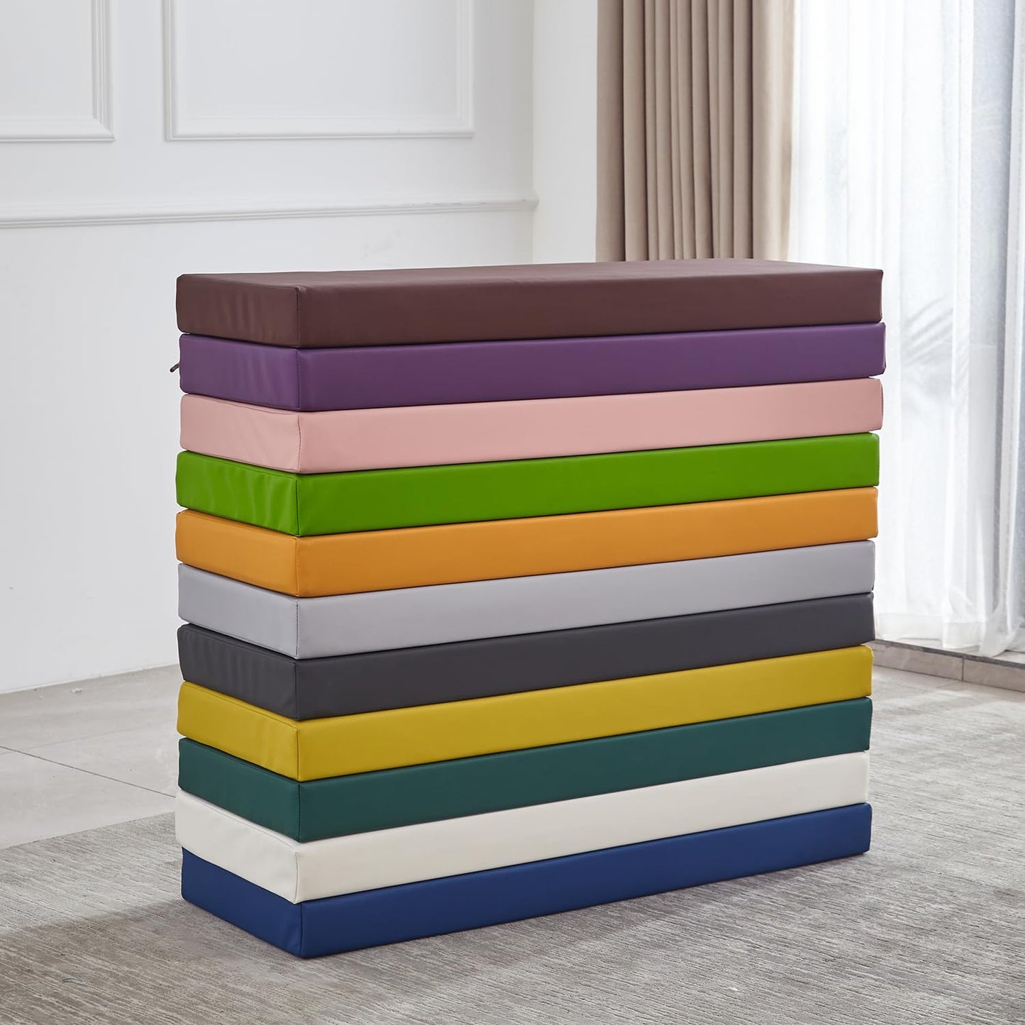 Custom Bench Cushion for Indoor Outdoor Furniture Non-Slip Rectangle Window Seat Cushion