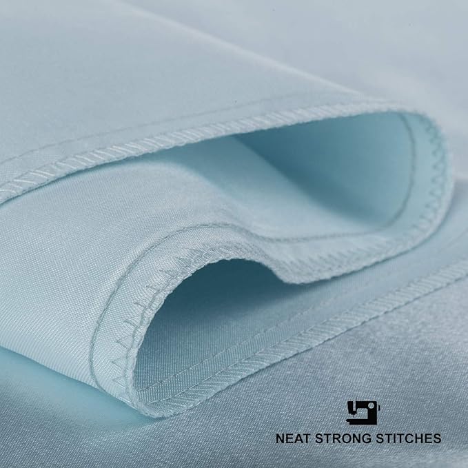 Satin Pillowcase with Zipper, for Hair and Skin Care, Feels Soft and Cool Like a Silk Pillowcase, Satin Pillow Cases 2 Pack, Slik Pillow Cover, Baby Blue - Queen Size, Set of 2