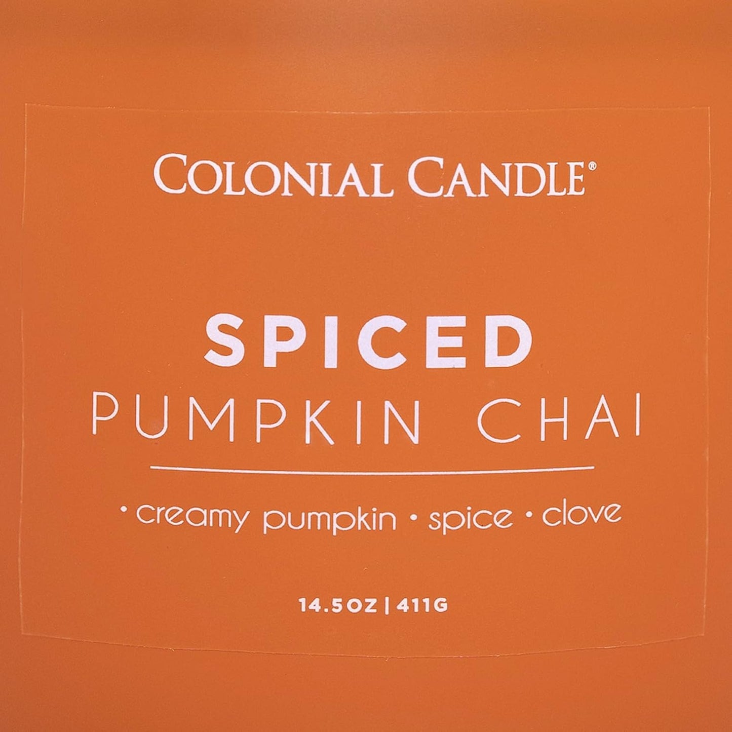 Colonial Candle Spiced Pumpkin Chai Scented Jar Candle, Pop of Color Collection, 3 Wick, 14.5 oz - Up to 60 Hours Burn