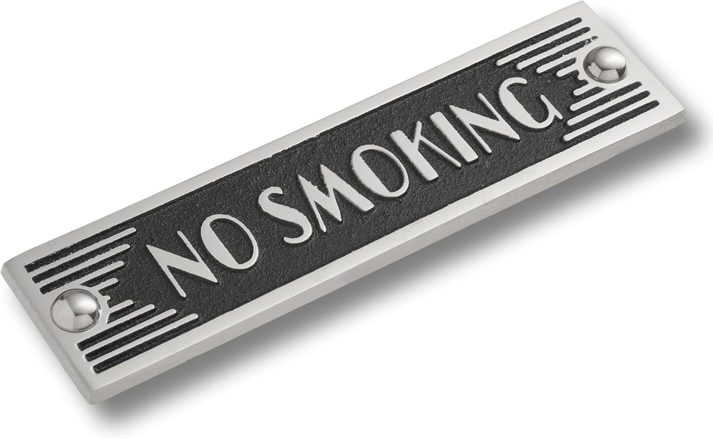 The Metal Foundry No Smoking Metal Door Sign. Art Deco Style Home Décor Accessories Door Or Wall Aluminium Plaque. Handmade In England.