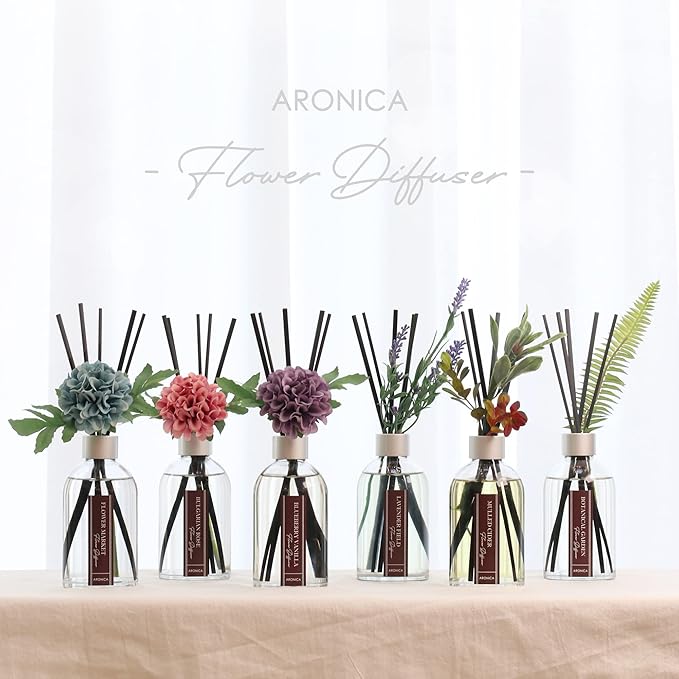 Aronica Flower Air Fresheners For Home, Sweet Rose Scent Room Non Plug In, Desk Reed Diffuser, Pink Air Freshener For Bathroom