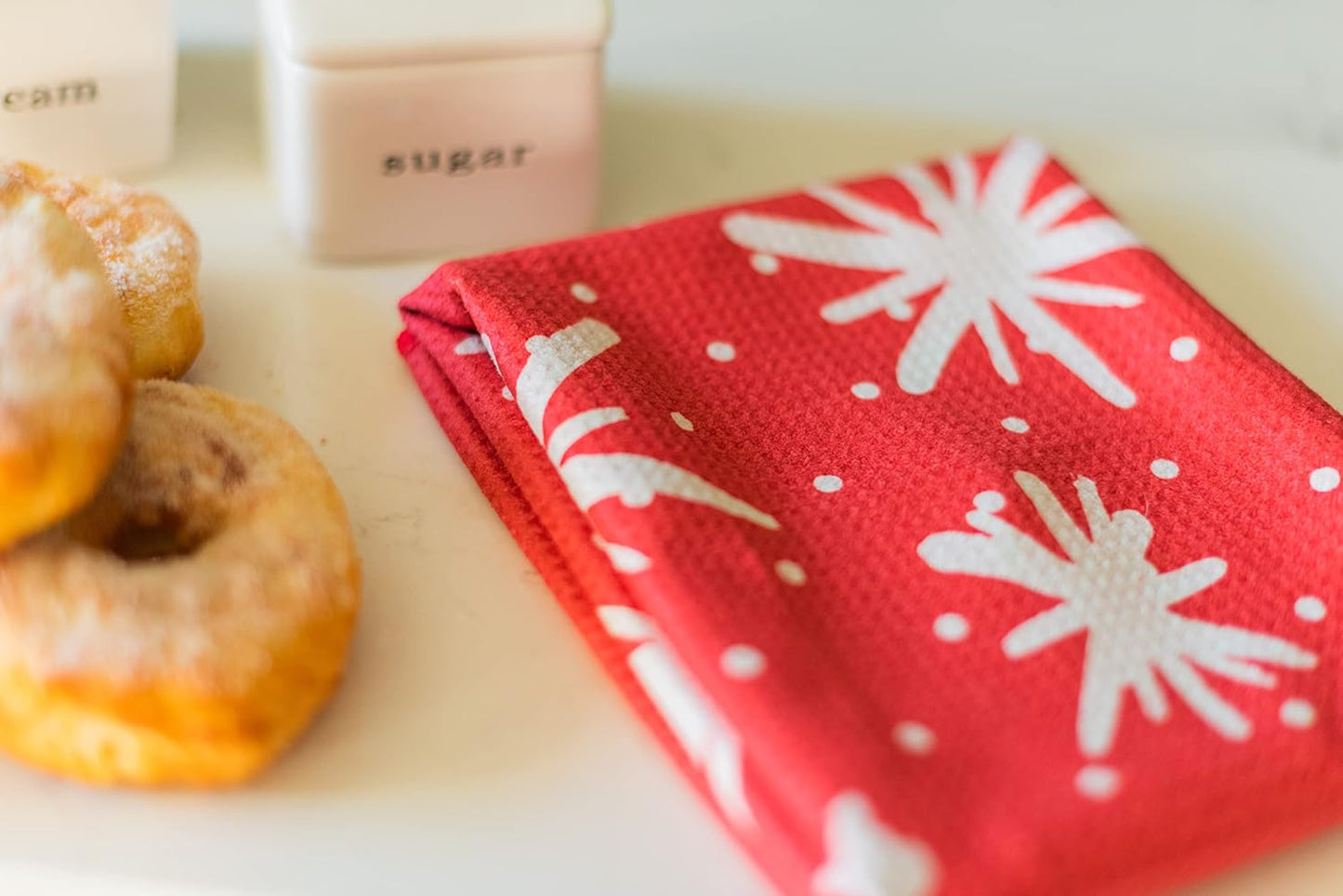 2 Pack Double Sided || Not Your Ordinary Kitchen Towels || Dish Towels || Quick Dry || Waffle Weave Microfiber || Highly Absorbent || Hanging Hook (Christmas Checkered)