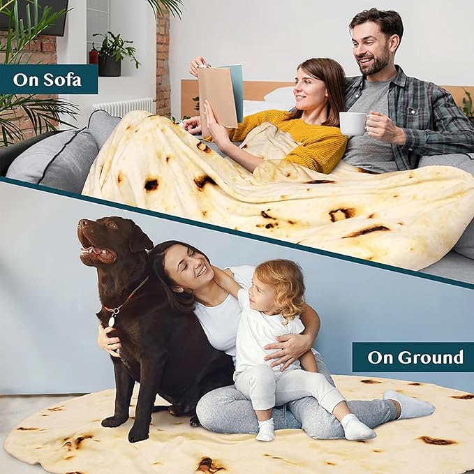 2 Pack Burrito Tortilla Blanket Baby Stuff Shower White Elephant Gifts for Kids Taco Throw Blankets Wrap Newborn Swaddle Toddler Boy Girl Party Novelty Gag Pets Soft Fleece 40in