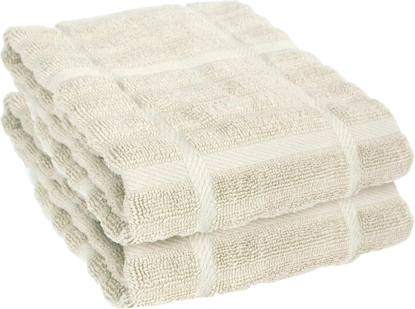 All-Clad Solid Kitchen Towels: Highly Absorbent, Super Soft Long Lasting - 100% Cotton, 17"x30" Tea Towels for Cleaning & Drying Dishes, Pans, Glassware, or Countertops, (2-Pack), Almond