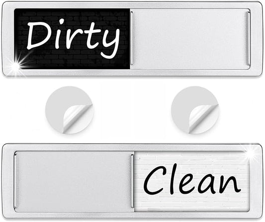 Dishwasher Magnet Clean Dirty Sign Shutter Only Changes When You Push It Non-Scratching Strong Magnet or Adhesive Options Indicator Tells Whether Dishes are Clean or Dirty (Tiles White/Black)