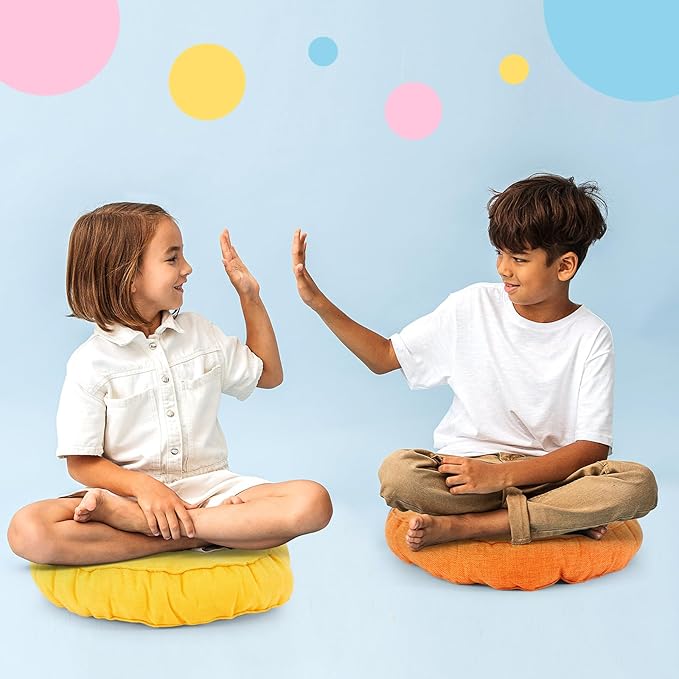 Juexica 8 Pcs Floor Cushions for Kids Floor Pillows Flexible Seating Cushions 3.5'' Thick Flexible Seating Classroom Furniture Meditation Seat Pillows for Home Nursery Yoga Decor(Multicolor,Round)