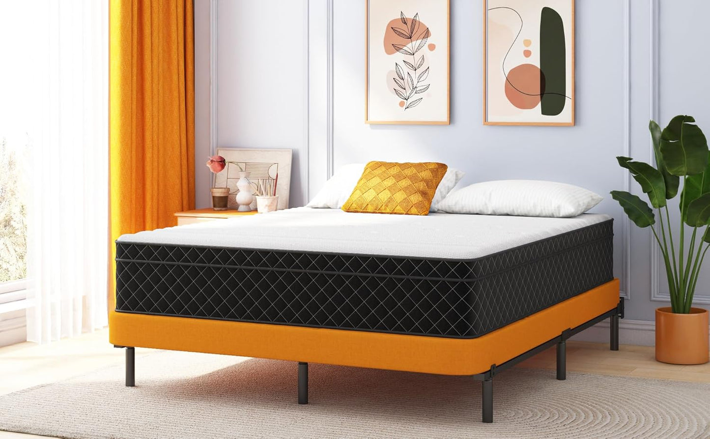 King Mattress 12 Inch Hybrid – Memory Foam & Pocket Springs Bed in a Box, Medium Firm, Cooling Comfort & Pressure Relief, 120-Night Trial