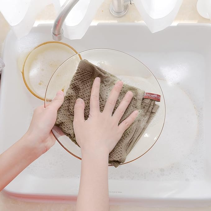 Homaxy 100% Cotton Waffle Weave Kitchen Dish Cloths, Ultra Soft Absorbent Quick Drying Dish Towels, 12 x 12 Inches, 6-Pack, Tan