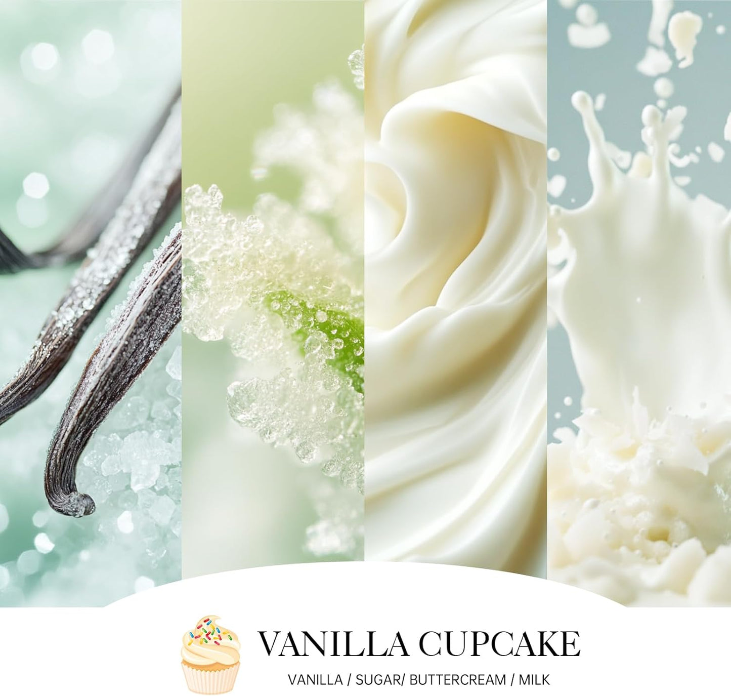 Vanilla Cupcake Scented Candle, 12oz 60 Hour Long Lasting Candles, Large 3 Wick Natural Soy Candles for Home Scented, Candle Gifts for Women Men