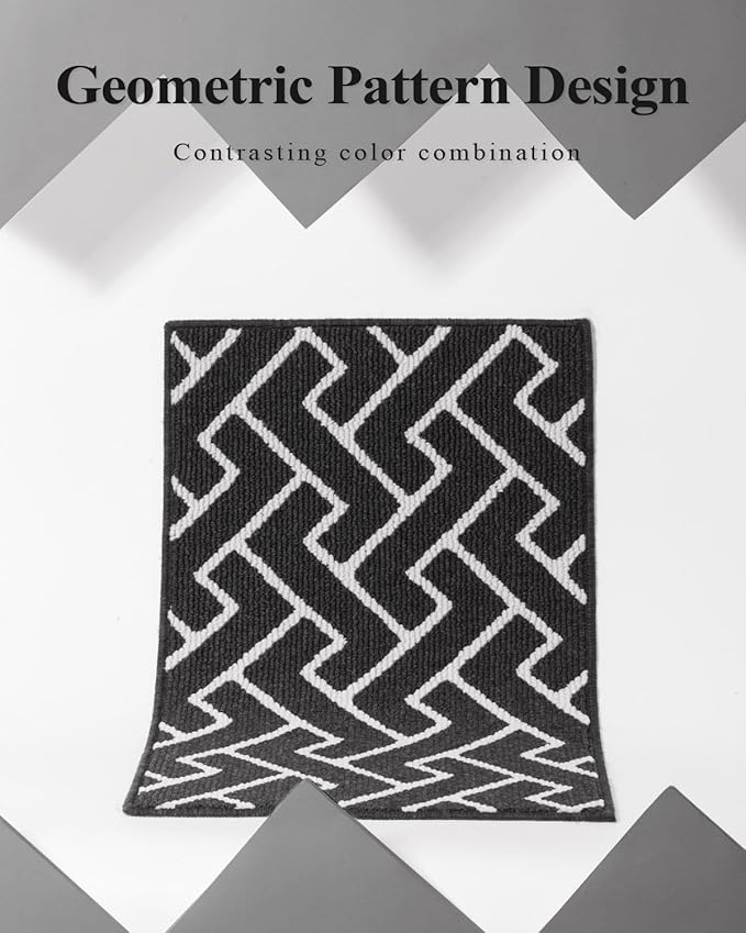 hicorfe Kitchen Rugs and Mats,Kitchen Mats for Floor,24"x35" Non Slip Runner Rug,Absorbent Resist Dirt Comfort Standing Mat Machine Washable for Entryway,Hallway,Front of Sink(Charcoal)