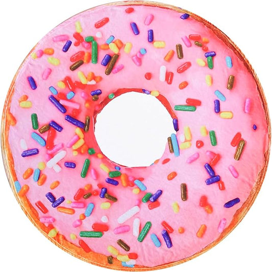 Vessia Pink Donuts Printed Throw Blanket, Realistic Funny Food Blanket for Adults and Kids, 300GSM Soft Giant Donuts Throw for Couch, Sofa, Bed, Fun Decor for All Seasons (60 inches)