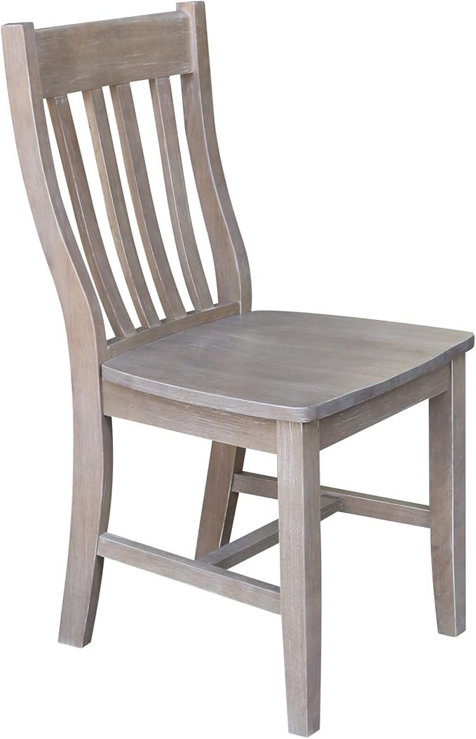 International Concepts Set of Two Cafe Dining Chairs, Washed Gray Taupe