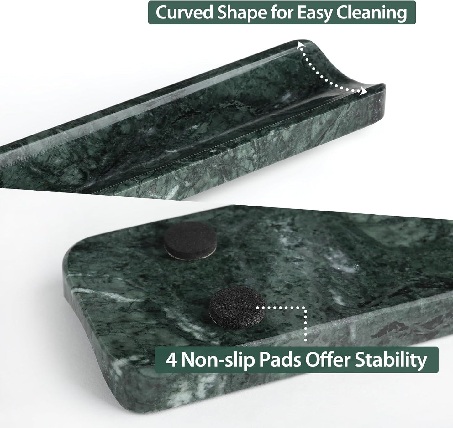 Koville Luxury Natural Indian Marble Incense Holder, Incense Holders for Sticks, Incense Burner Holder, Ideal for Meditation and Relaxing, Easy to Clean(Indian Green)