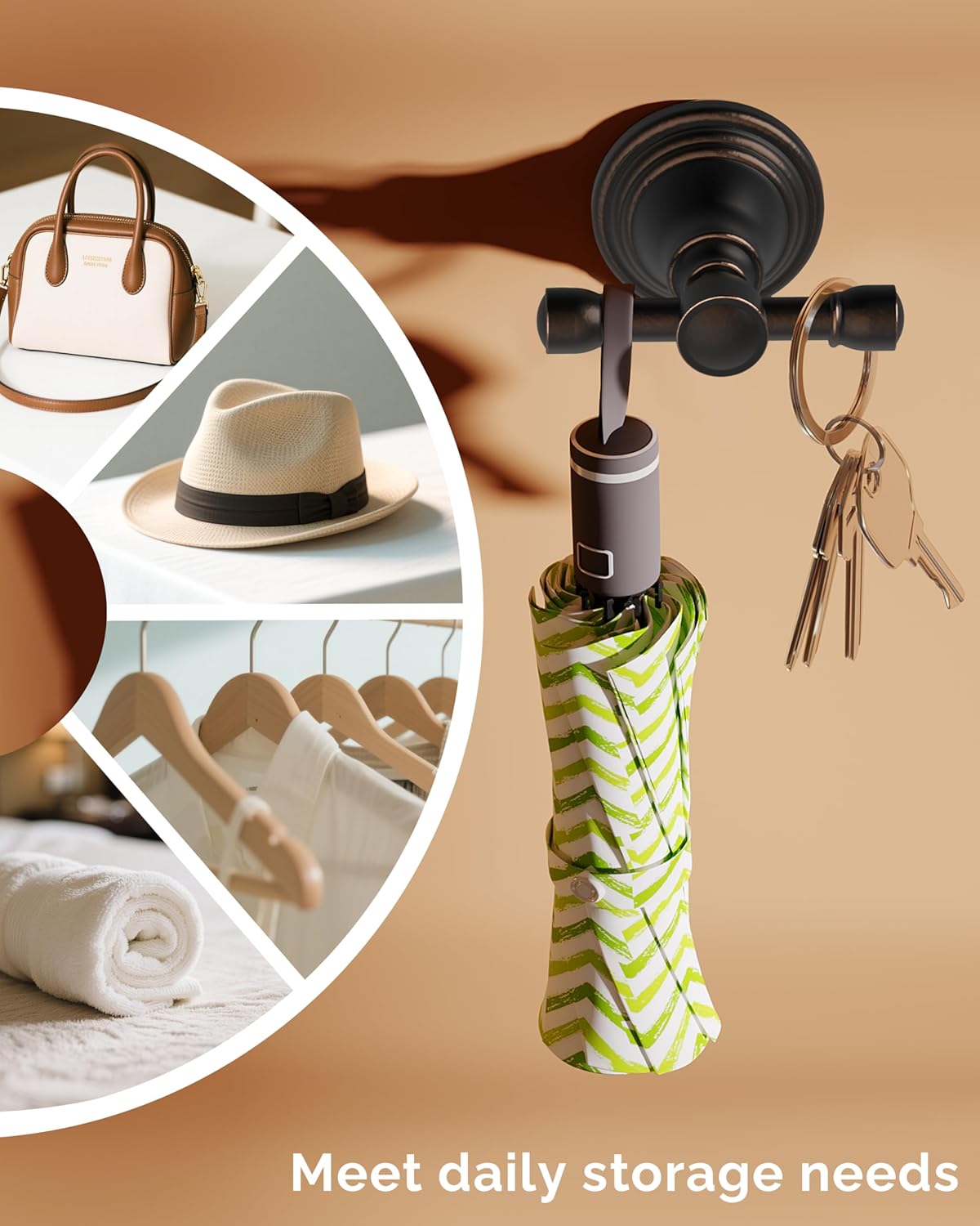 Towel Hook for Bathrooms, Stainless Steel Robe Coat Hook Wall Mount, Heavy Duty Towel Hanger for Kitchen, Bedroom or RV (Oil Rubbed Bronze)