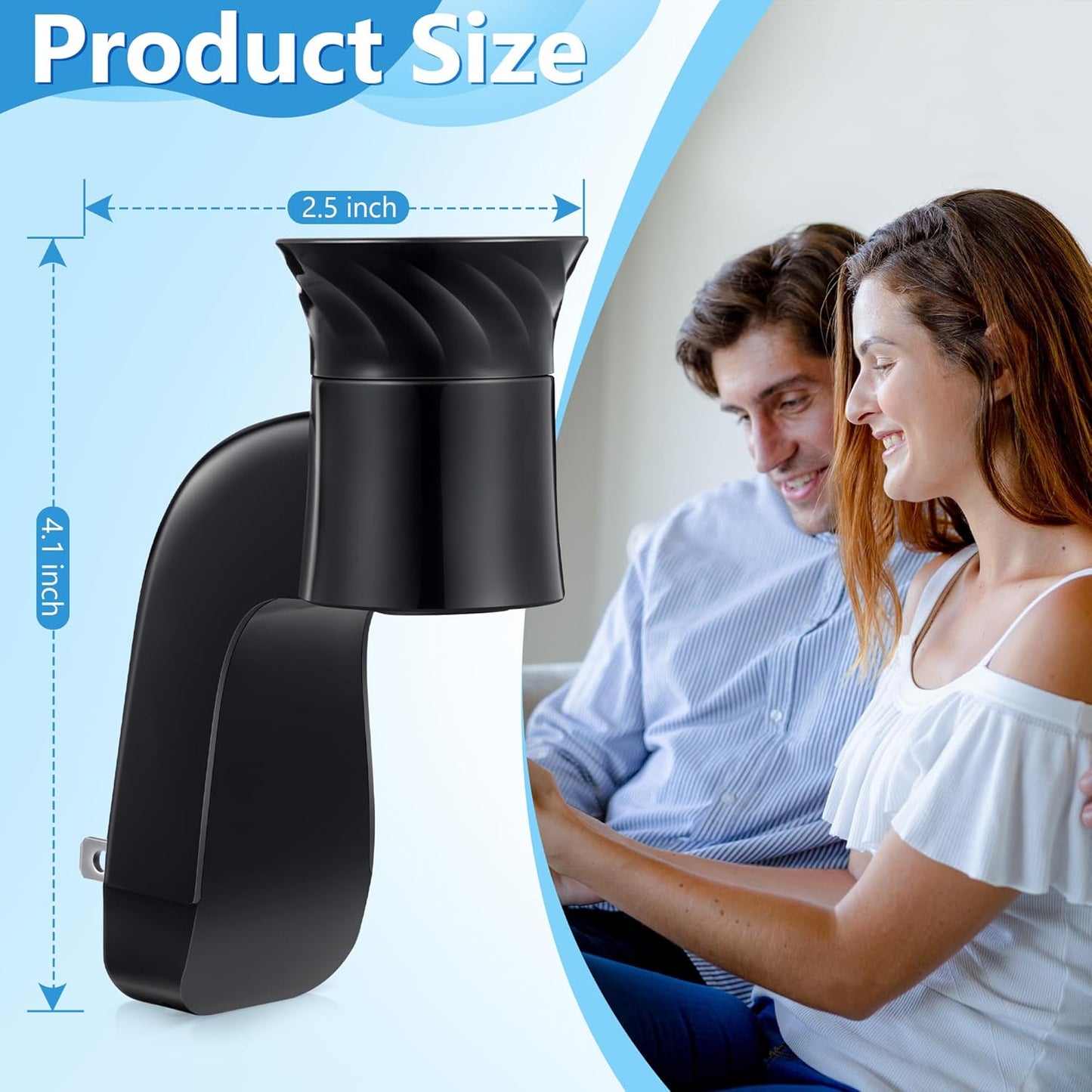 2 Pack Wall Fragrance Plug in Compatible with Bath and Body Works WallFlower Fragrances, ETL Certified, Rotatable, Precise Scent Control Fragrance Diffuser Plug for Home, Office (Black)