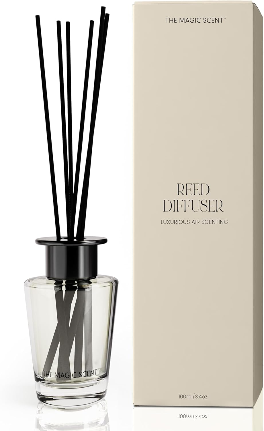 Vanilla Scent Reed Diffuser - Luxury Decorative Scent Diffusers for Home with Premium Fiber Reeds for Lasting Gentle Dispersal - Natural, Toxin-Free Vanilla Aroma Oil Diffuser Sticks