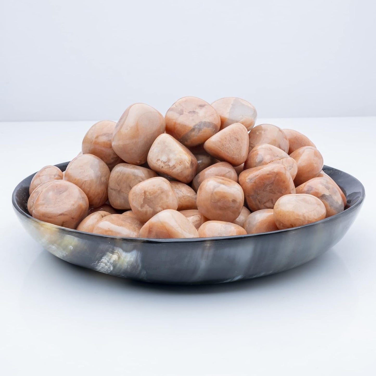 Crocon 1LB Peach Moonstone Tumbled Stones and Crystals bulk 2000+ Carats Natural Crystal Kit for Reiki Healing Crystal Polished, Tumble Stones, Chakra Balancing, Reiki Gift Home Decor Size : 20-25 mm