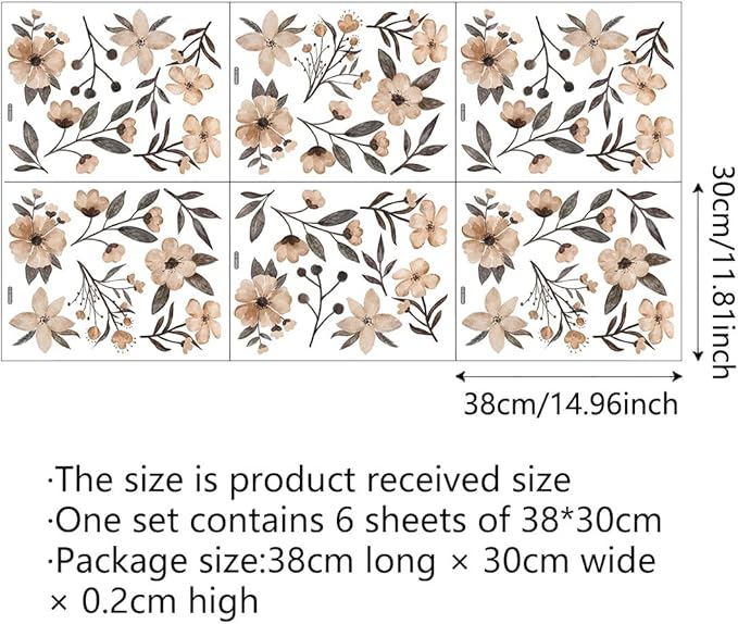 Boho Flower Wall Decals - Watercolor Wildflower Wall Art, Girls & Kids Room Decor