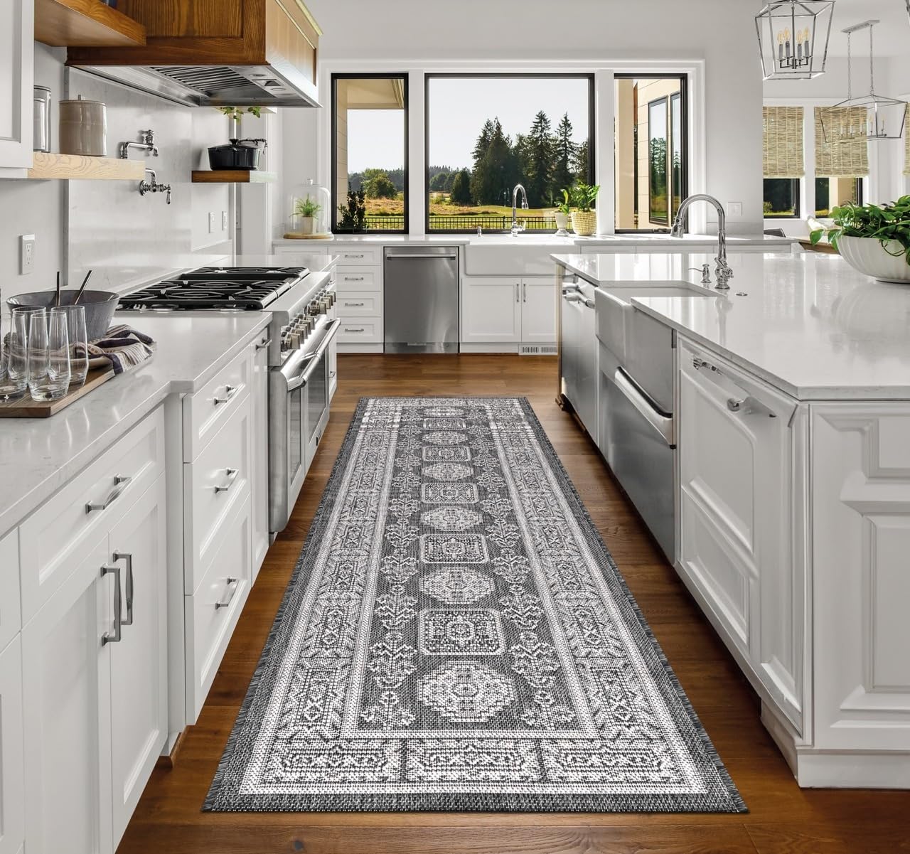 Keen Home Design Terrace Outdoor Runner Rug - 2x8 Washable Indoor/Outdoor Rug for Patio, Kitchen, Balcony, Beach, Garden, Deck and Porch, Size: 2'2"x7'7"