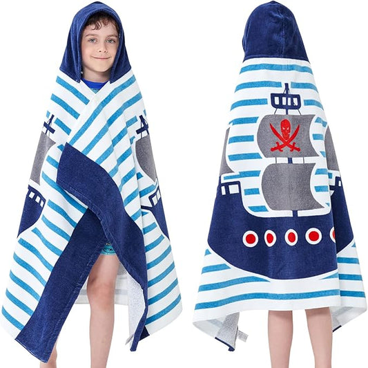 Kids Bath Towels, Kids Towel Girls Boys Hooded Beach,Bathroom,Pool Swim Towels 30 × 50 INCH Large Size Ultra Absorbent Cute Cartoon Animal Full Vitality 100% Cotton Wearable Wrap for Child