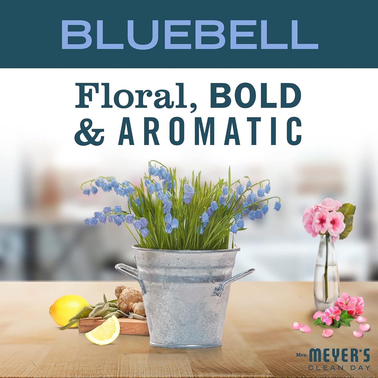 MRS. MEYER'S CLEAN DAY Liquid Dish Soap, Biodegradable Formula, Bluebell, 16 fl. oz - Pack of 3