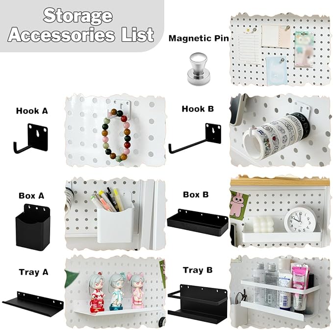 lumizone Folding Desk Accessories Set with Storage Hooks & Boxes, Designed for Collapsible Desk 29", Space-Saving, Ideal for Home Office, Study Room, and Small Spaces (Accessories Set-Black)