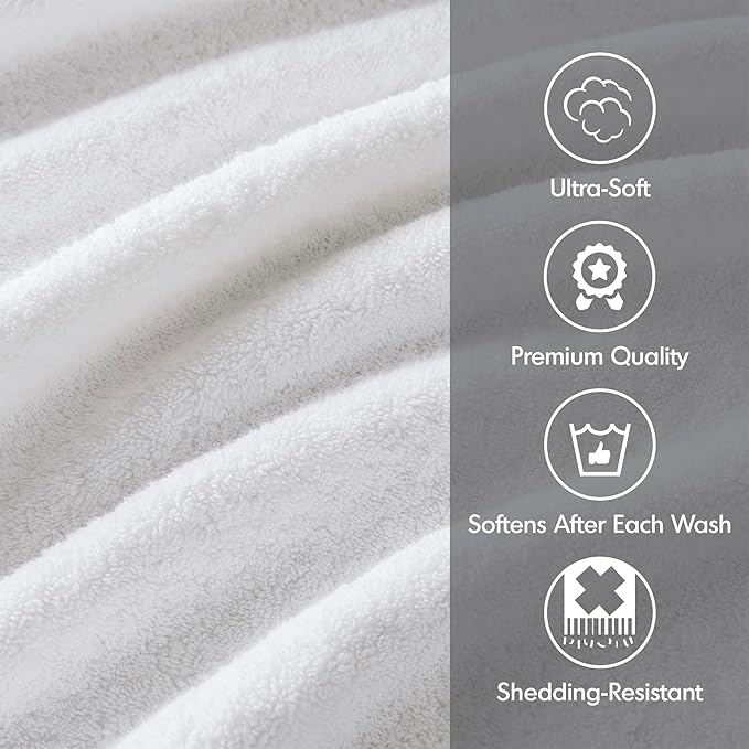 Madison Park 800GSM Bathroom Towel Set of 8 100% Cotton Bath Towel Set for Bathroom Luxurious Highly Absorbent 2 Bath Towels 2 Hand Towels 4 Washcloths Quick Dry Spa Quality White