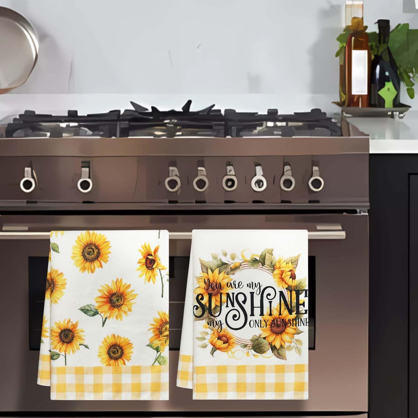 Sunflower Kitchen Towels Sunflower Kitchen Decor Floral Kitchen Towels Dish Towels Fall Kitchen Hand Towels Decorative Set 2 Pcs of 18×26 Inch