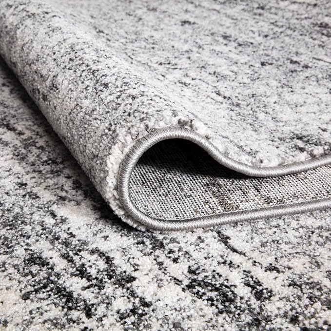 Keen Home Design Area Rugs - 2x18 Non-Shedding, Abstract Rugs for Kitchen, Living Room, Bedroom, Dining Room, Entryway - Size: 2'8" x 18', Abstract Cream/Grey