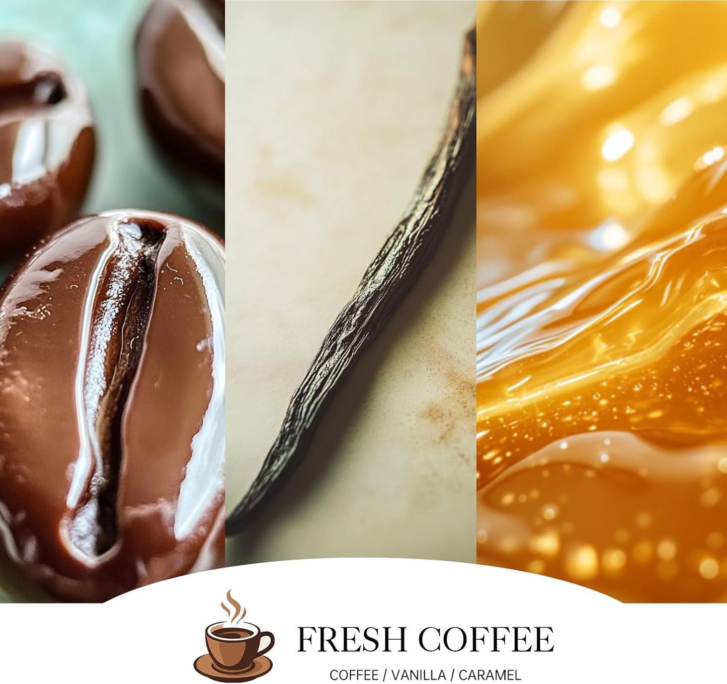 Fresh Coffee Scented Candle, 12oz 60 Hour Long Lasting Candles, Large 3 Wick Natural Soy Candles for Home Scented, Candle Gifts for Women Men