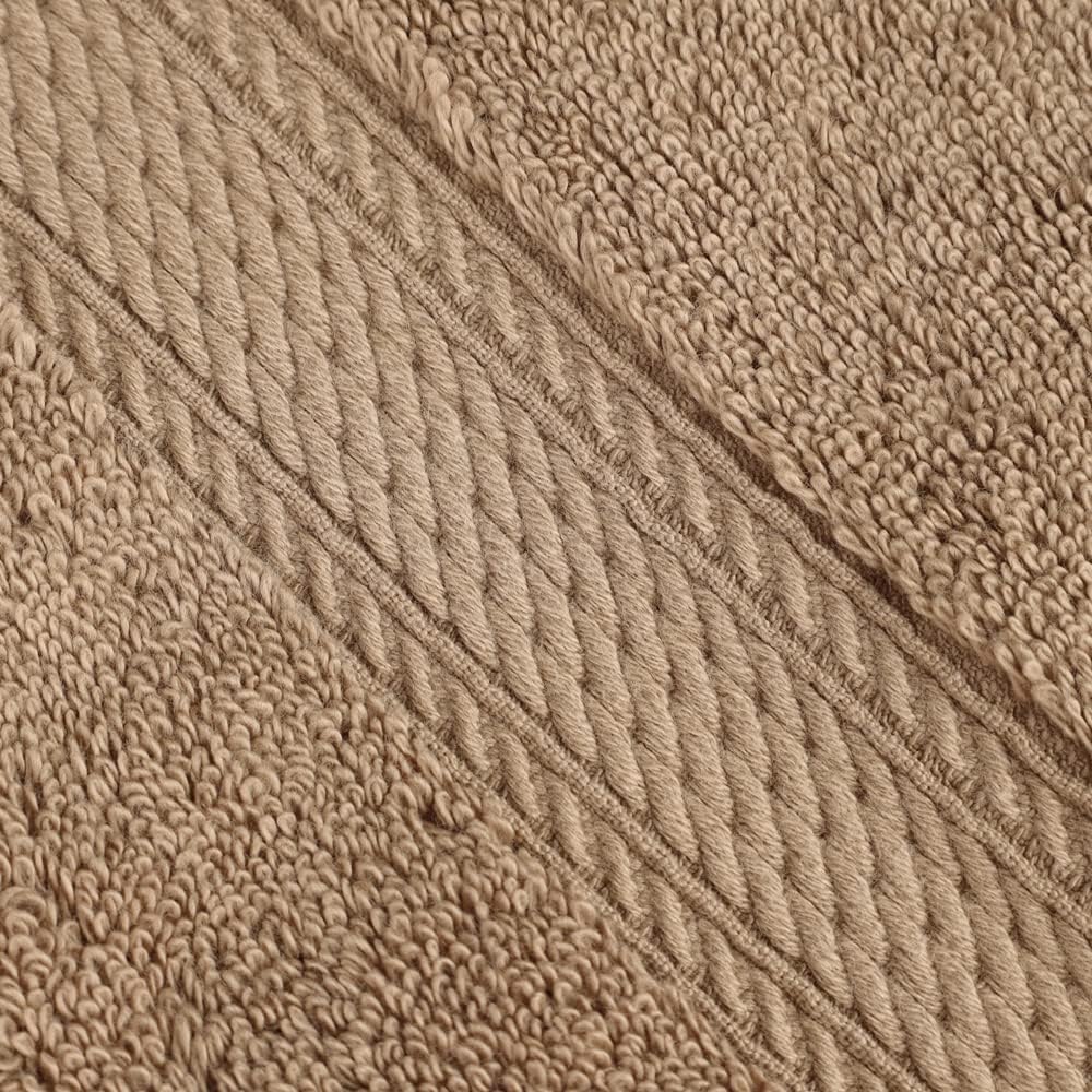 Superior Egyptian Cotton Pile Face Towel/Washcloth Set of 6, Ultra Soft Luxury Towels, Thick Plush Essentials, Absorbent Heavyweight, Guest Bath, Hotel, Spa, Home Bathroom, Shower Basics, Latte