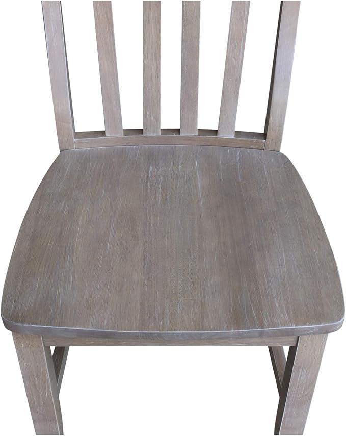 International Concepts Set of Two Cafe Dining Chairs, Washed Gray Taupe