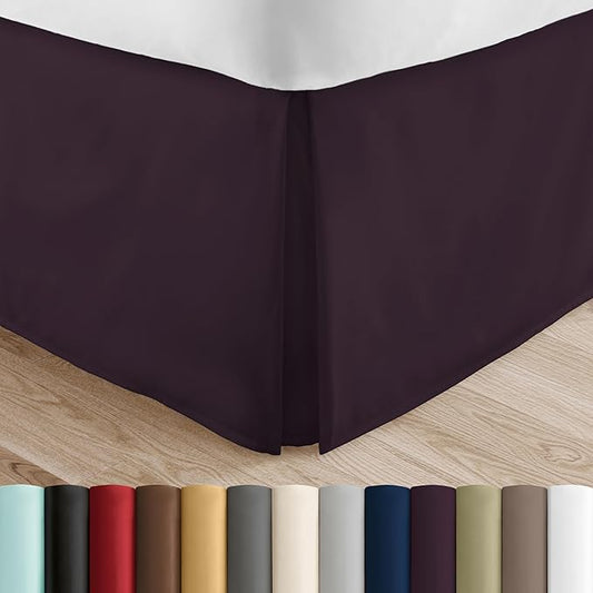 Linen Market Bed Skirt - Ultra Soft Microfiber - Easy Fit with 14 Inch Tailored Drop - Hotel Quality, Shrinkage & Fade Resistant - Bed Cover - Cal King Bed Skirt - Bedroom Décor - (Cal King, Purple)