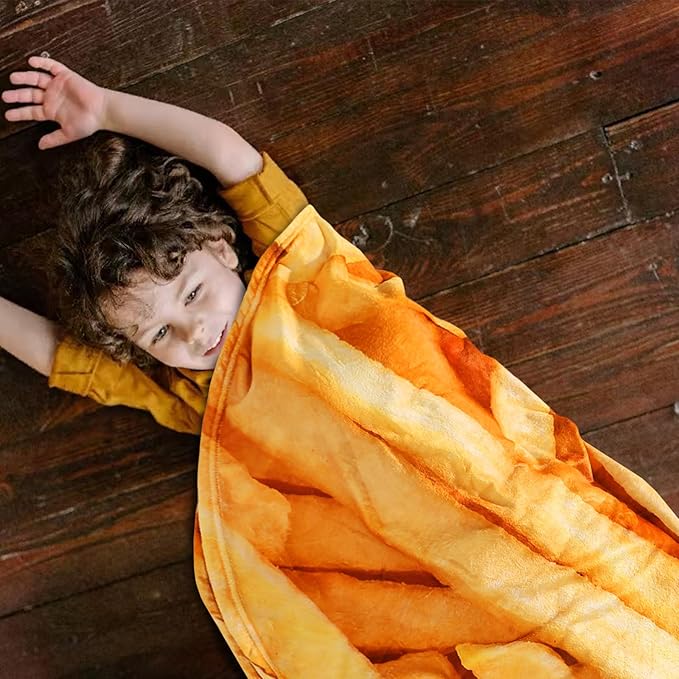 Vessia Frenchfries Throw Blanket, Realistic Funny Food Blanket for Adults and Kids, 300GSM Soft Throw for Couch, Sofa, Bed, Fun Home Decor for All Seasons, 60 inches