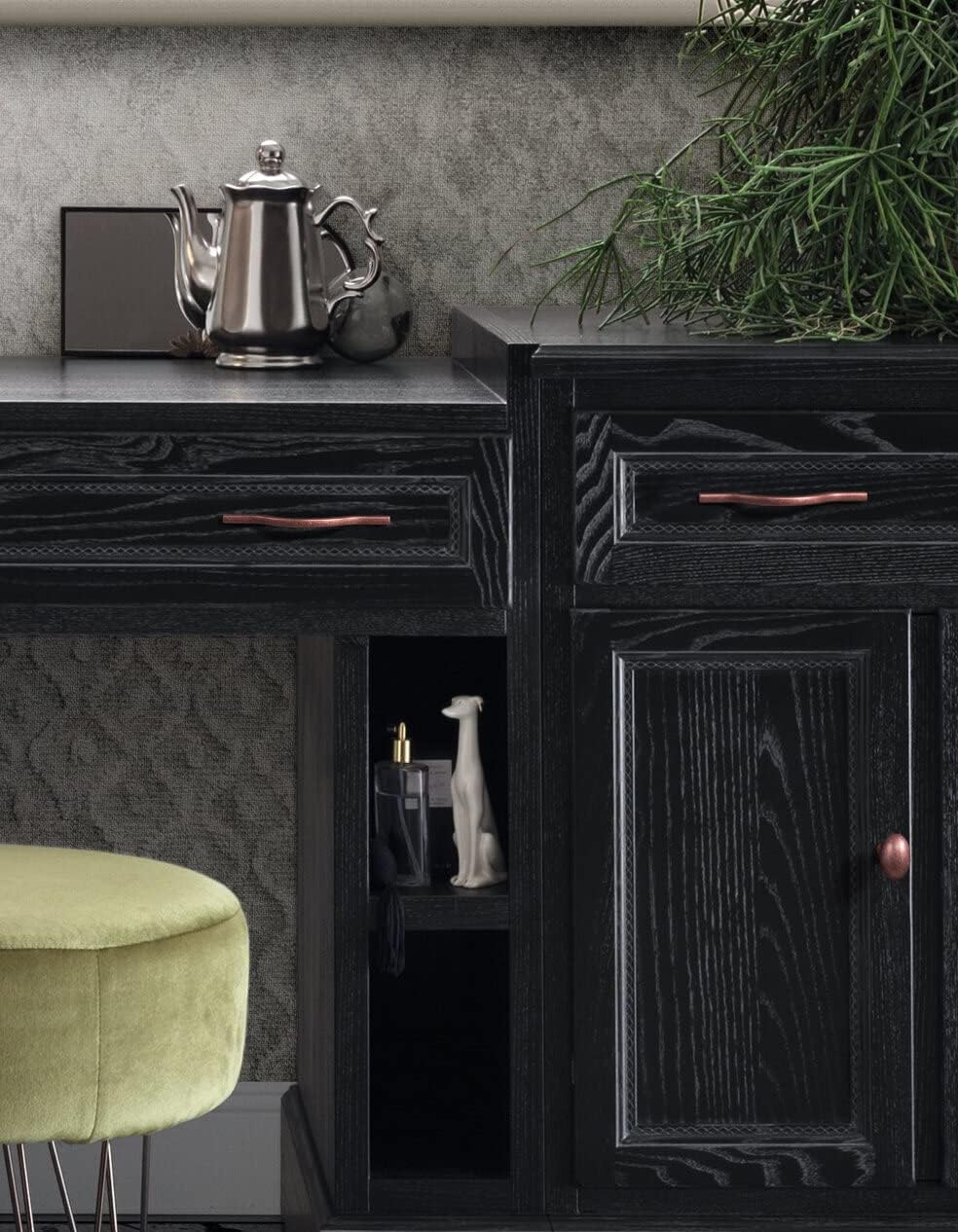 Goo-Ki 1.2Inch(36MM) Antique Copper Oval Cabinet Knobs, Zinc Alloy for Drawer Knobs for Dresser Cupboard Wardrobe,6 Packed