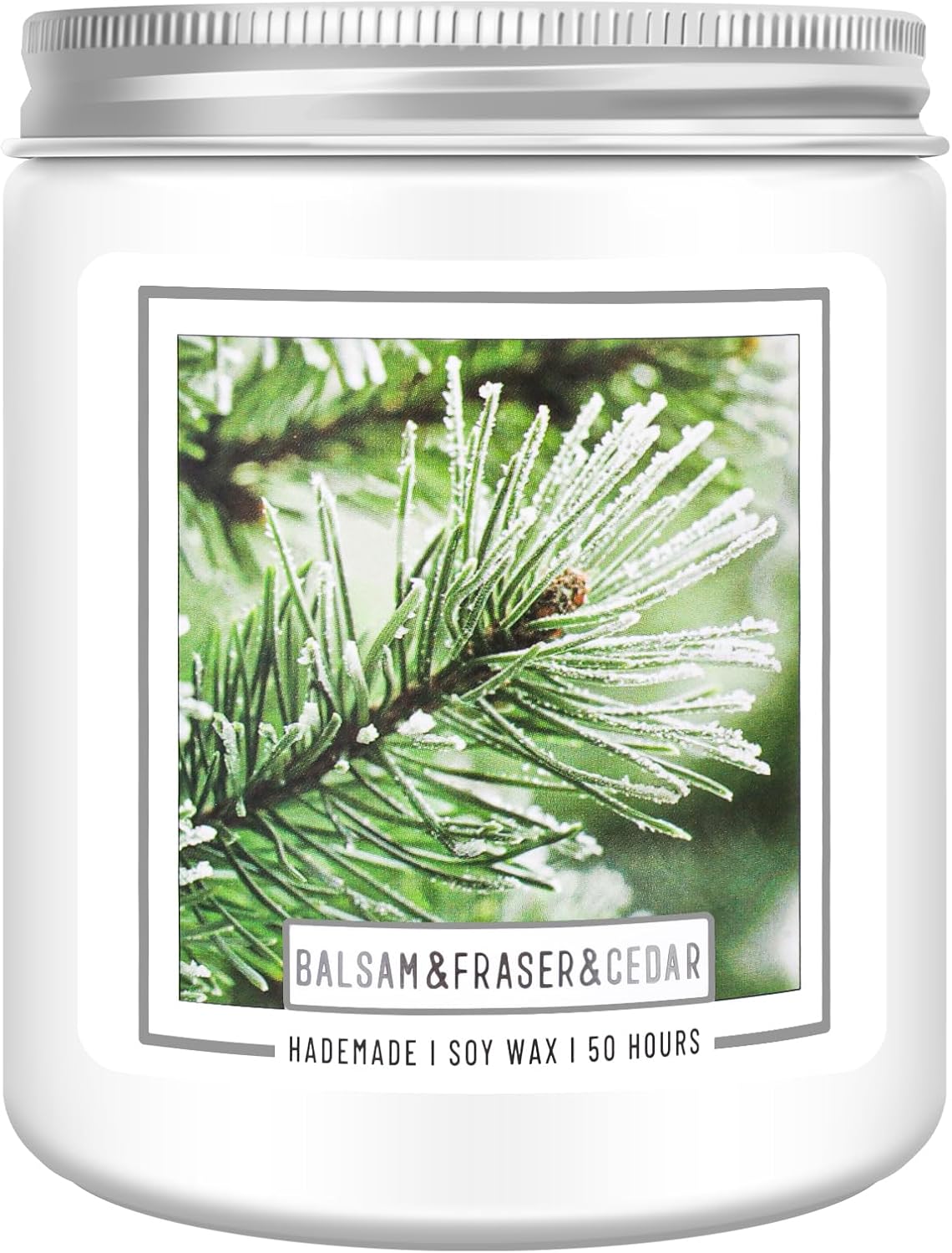 Homsolver Balsam Pine Candle, Christmas Balsam Fir Candles Scented, 9oz Holiday Candles with 50+ Hour Burn Time, Fir Cedar Tree Scent Gifts for Women