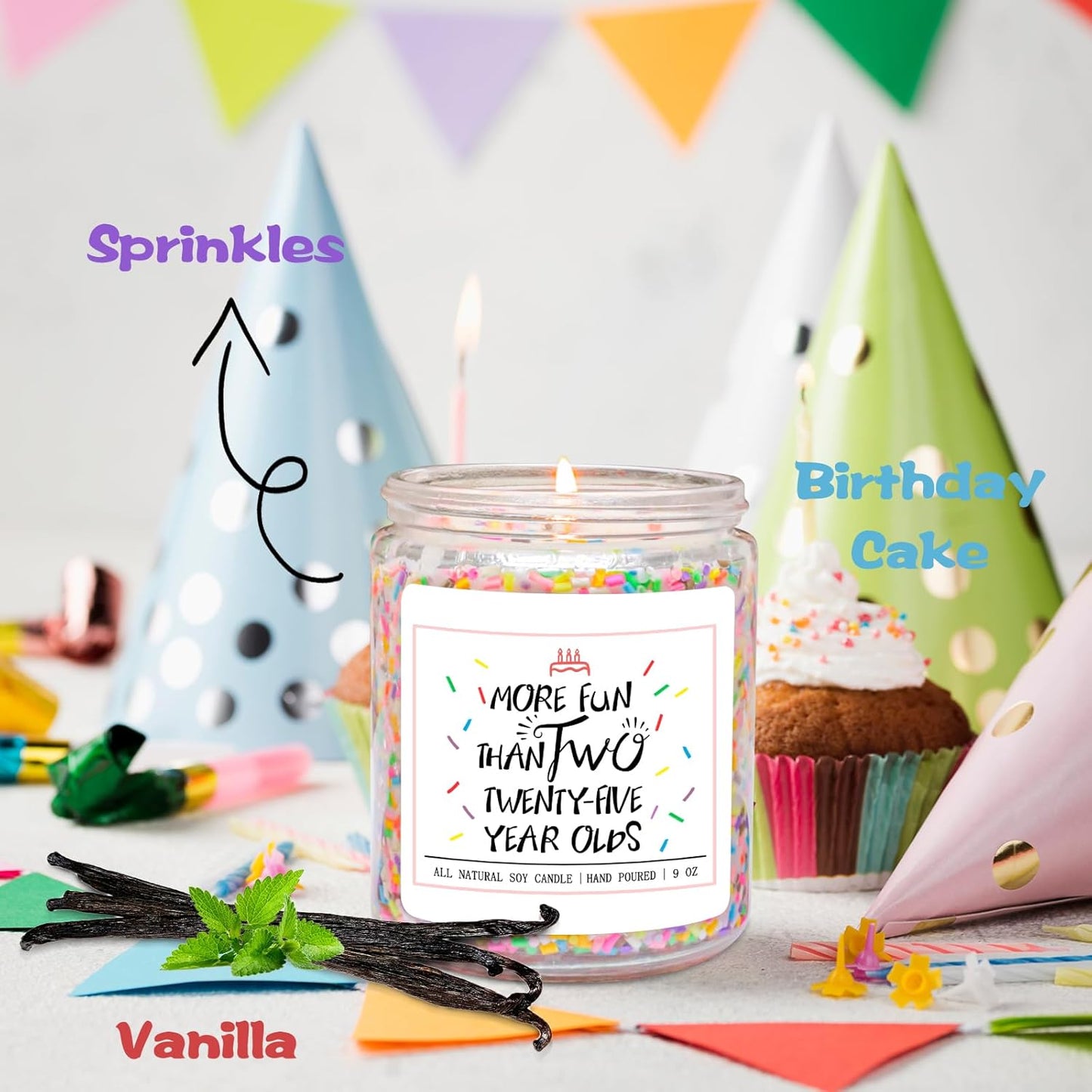 Homsolver 50th Birthday Gifts for Women, Best Ideas Birthday Decorations Candle Gift for Mom, Friends, Wife, Sister, Grandma, Vanilla Cream Scent Handmade Aromatherapy Candles