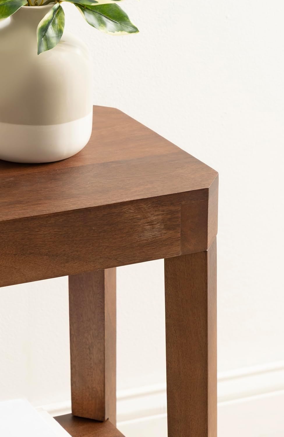 Kate and Laurel Talcott Modern Rectangle Wood Side Table, 16 x 10 x 25, Walnut Brown, Transitional Decorative Two-Tier End Table for Use as a Bedroom Nightstand or Living Room Accent