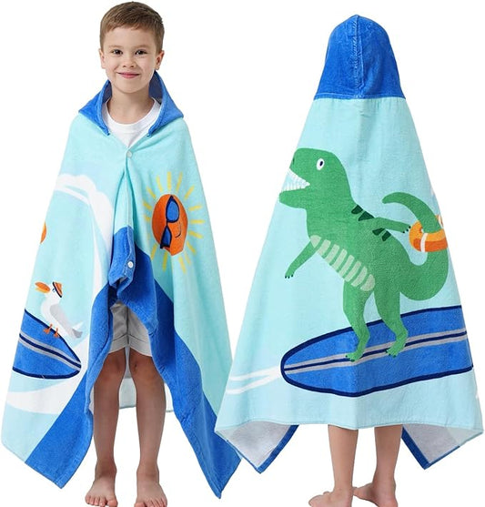 Kids Bath Towels, Kids Towel Girls Boys Hooded Beach,Bathroom,Pool Swim Towels 30 × 50 INCH Large Size Ultra Absorbent Cute Cartoon Animal Full Vitality 100% Cotton Wearable Wrap for Child