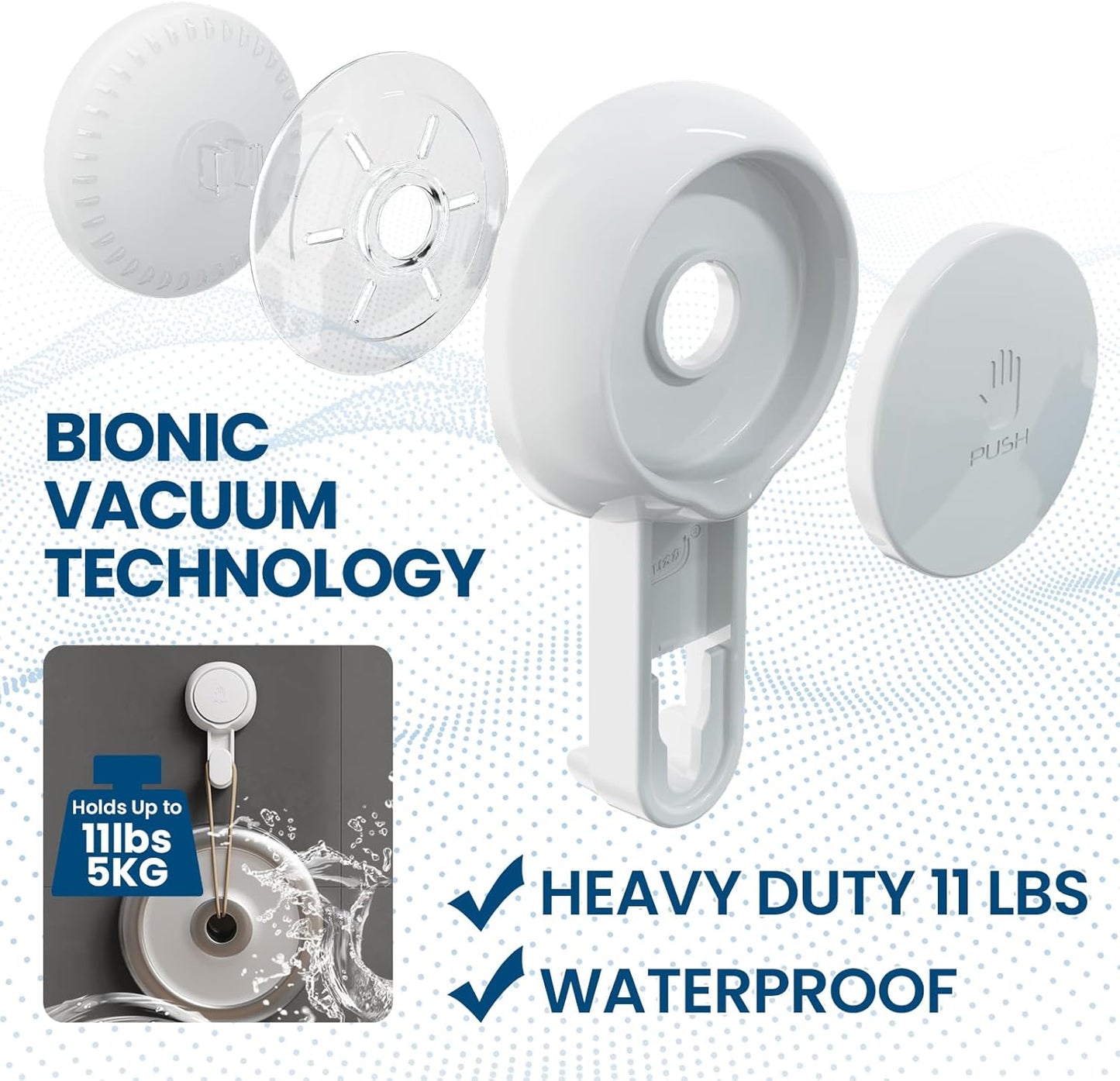 TAILI Suction Towel Hook for Bathroom, Damage-Free Hanging Hooks for Inside Shower Wall, Powerful Vacuum Suction Cup Shower Holder for Towel, Loofah, Cloth, Easy to Install and Remove, White, 4 Pack