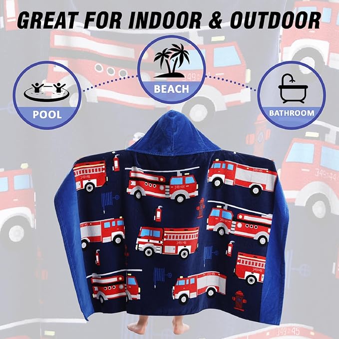 Kids Bath Towels, Kids Towel Girls Boys Hooded Beach,Bathroom,Pool Swim Towels 30 × 50 INCH Large Size Ultra Absorbent Cute Cartoon Animal Full Vitality 100% Cotton Wearable Wrap for Child